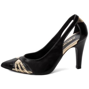 Imagem de Sapato Scarpin Salto Alto e Bico Fino Feminino 9cm Sapato de Luxo com Palmilha Confortável e Solado Antiderrapante (Preto, BR, Adulto, Numérico, 35)