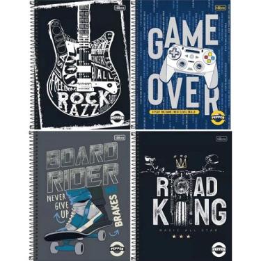 Imagem de Kit 4 Cadernos Espiral Capa Dura 1 Matéria - 80 Folhas - Pepper Femini