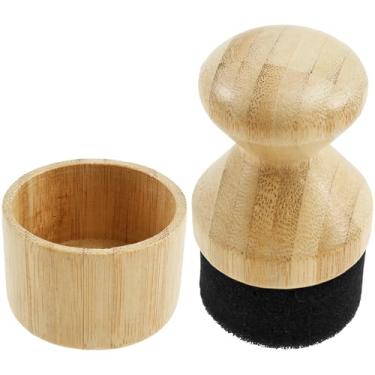 Imagem de Tábua de cortar aplicador de cera de óleo com tampa e alça ergonômica, aplicador de óleo de tábua de corte de madeira, aplicadores de bambu natural, aplicadores de cera de óleos minerais versáteis