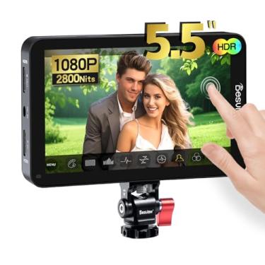 Imagem de Desview Monitor de campo de câmera R6, monitor de campo de tela sensível ao toque de 5,5 polegadas 2800nits 1920x1080 4K HDMI com 3D LUT HDR forma de onda Vectorscope Zebra de cor falsa para DSLR e