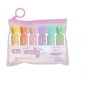 Imagem de Caneta Marca Texto Mini CANDY Duas Pontas 6 Cores Estojo - Tilibra
