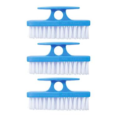 Imagem de Escova de unhas para limpeza de unhas, escova de limpeza de unhas, dedo do pé mãos limpador de unhas - escova de limpeza pequena - escova de limpeza rígida multiuso (pacote com 3, azul)