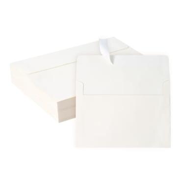 Imagem de Pacote com 50 envelopes 12 x 17 cm, envelopes A7 branco creme para convites, casamentos, cartões comemorativos, formatura, festa - imprimível 14 x 19 cm (A4 (10,8 x 15,9 cm))