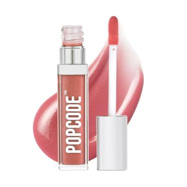 Imagem de popcode Lip Plumper Gloss, preenchimento labial nutritivo matizado com peptídeos, vitamina E, brilho labial hidratante para lábios mais cheios (#002 DREAMY BERRY)