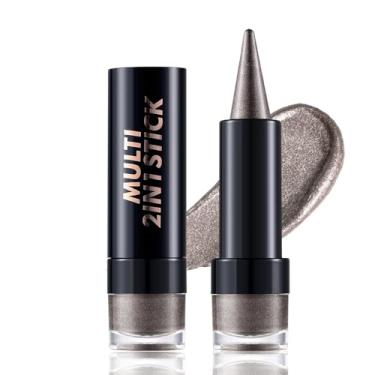 Imagem de AMY'S DIARY Sombra e delineador Mocha Mis 2 em 1, lápis de sombra creme + delineador de gel | À prova d'água e à prova de manchas para maquiagem para os olhos para mulheres, rosto e lábios | Caneta