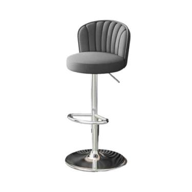 Imagem de Banco de bar de pub Banco alto giratório com elevação comercial de bar frontal Cadeira alta doméstica Bancos redondos(Gray)