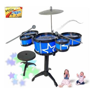Imagem de 2X Mini Bateria Banquinho Instrumento Infantil Menino Ninho