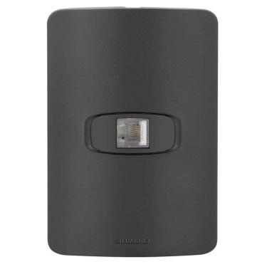 Imagem de Conjunto 1 Tomada Rede Rj45 - Alumbra Gracia Black Maxx
