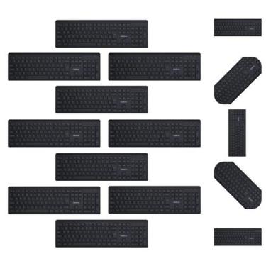 Imagem de Kit 10 Teclado Sem Fio TSI 50 Intelbras Preto ABNT2 Silencioso 2.4GHz 