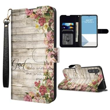 Imagem de WZCJDHMJ Capa carteira para Samsung Galaxy A16 5G com suporte para cartão de crédito alça de pulso destacável, capa de telefone flip magnética de couro PU para Samsung A16-Escritura 46:5