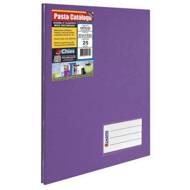 Imagem de Pasta catálogo ofício 4008 violeta com 25 plásticos Chies