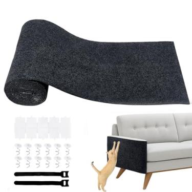 Imagem de PH PandaHall Protetor de móveis para gatos de 299 x 39,6 cm, tapete preto para arranhar e escalar, almofada de reposição para gatos, sofá, parede, árvore, prateleiras, sofá