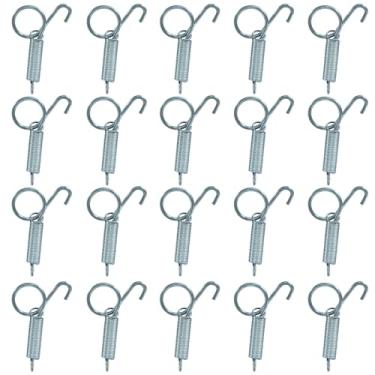 Imagem de BokWin Pacote com 20 ganchos de trava de mola de metal - Fixador multifuncional para segurança de porta de gaiola de coelho, cão, gato, pássaros, roedores, porquinho-da-índia, hamster, papagaio