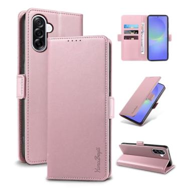 Imagem de YunuBeyii Capa Carteira para Samsung A36 5G - [Bloqueio RFID] Capinha Flip Magnética para Celular de Couro PU de Luxo com Suporte,Case Proteção,Rsistente,Antichoque, Rosa