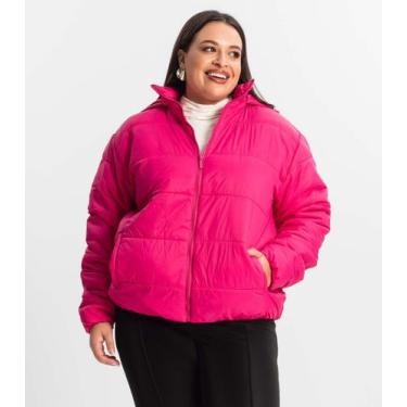 Imagem de Jaqueta Com Capuz Feminina Plus Size Secret Glam Rosa, Plus G4, Rosa