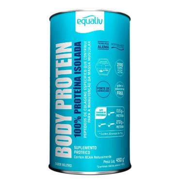 Imagem de Body Protein Equaliv 100% Proteína Isolada e Hidrolisada Sabor Neutro 450g
