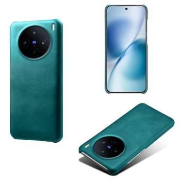 Imagem de Capa para VIVO X200S,Proteção contra quedas,Casca de volta de cor sólida simples,Design de couro de imitação de plástico-Green