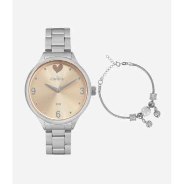 Imagem de Kit Relógio Condor Feminino Analógico Co2035Mzz/K4J Prata