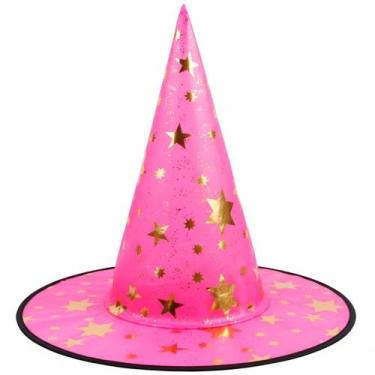 Imagem de Chapéu Bruxa Infantil e Adulta Com Estrelinhas Douradas - Fantasias Ca