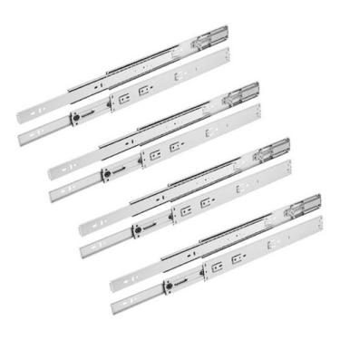 Imagem de 8 Corrediças Telescópicas 45Cm Gaveta Trilho Zincada 4 Pares - Rayco
