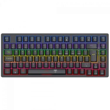Imagem de Teclado Mecânico Gamer T-Dagger Megatre, Rainbow, Switch Brown, 75%, ABNT2, Preto
