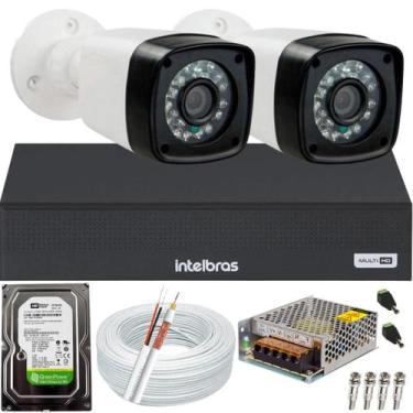 Imagem de Kit 2 Câmeras Segurança 1080p Full Hd Dvr Intelbras 4ch Mhdx 1104c