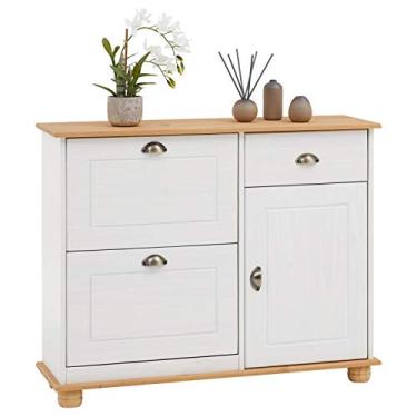 Imagem de IDIMEX Cômoda Sapateira em Madeira Maciça 1 Gaveta 12 Pares Colmar