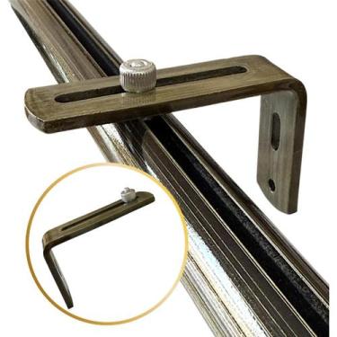 Imagem de Kit Suporte Arona Varão Suiço Simples Deslizante em L Cortina Wave 19 