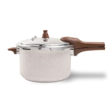 Imagem de Panela de Pressão Antiaderente Cerâmic Life Vanilla C/Fundo de Indução 6,8 Litros Brinox