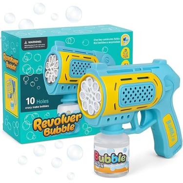 Imagem de Pistola Lança Bolha de Sabão Automática à Prova de Vazamento Luz LED Pistola Máquina de Bolhas Brinquedo de Verão para Presente Dia das Crianças Aniversário Casamento Festa