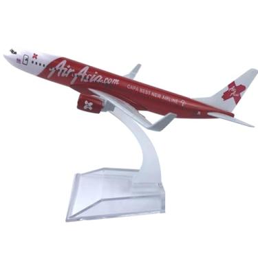 Imagem de DBEIXIWEI 1/400 Red Air Asia Airlines B737 Aircraft Model Alloy Memorial Airplane Aviation Miniature for Collection & Display