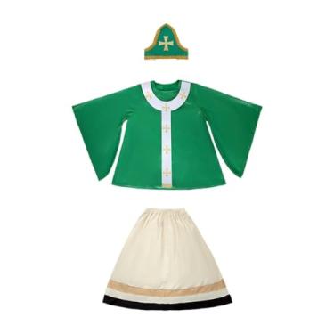 Imagem de KiBcsLic Fantasia infantil de Dia de São Patrício, Cosplay, Fantasia Verde para o Festival de Halloween, L