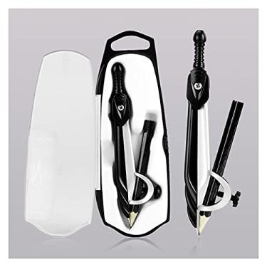 Imagem de Bússola matemática kit de geometria matemática bússola de metal com geometria de roda ferramenta de precisão para estudante ferramenta de desenho circular com caixa de armazenamento bússola para