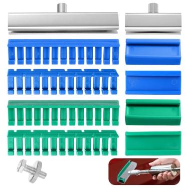 Imagem de MAQUITA 10 kits de ferramentas adesivas de abas de cola verde azul para carro sem pintura, ferramentas de reparo de amassados automotivos, ferramentas de reparo de amassados longos