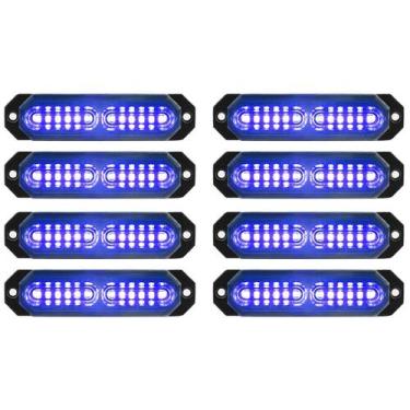 Imagem de Luzes estroboscópicas ASPL Ultra Slim 12 LED para caminhão (azul)