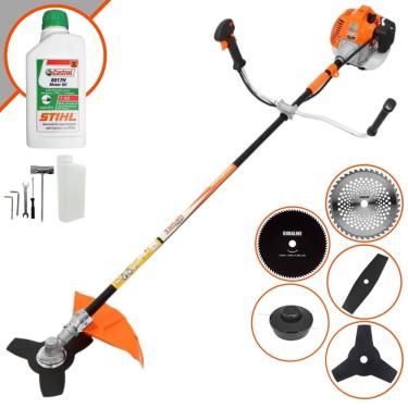 Imagem de Máquina de Cortar Grama Vulcan VR520-H À Gasolina 52cc 2,5HP 10.000rpm Roçadeira Lateral Multifuncional Com 5 Opções de Cortes + ÓLEO STIHL 2 Tempos