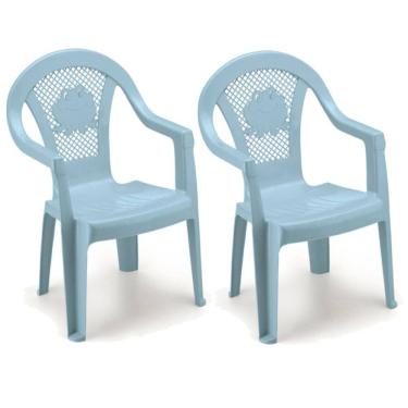 Imagem de Kit 2 Cadeirinhas Infantil Azul Poltrona Kids Confortável