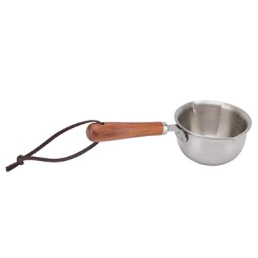 Imagem de Mini aquecedor de manteiga, panela de aço inoxidável, aquecimento rápido, pequeno pote de leite para derreter manteiga, queijo, molho de chocolate, ferramenta de cozinha, cabo de jacarandá (P 58 cm)