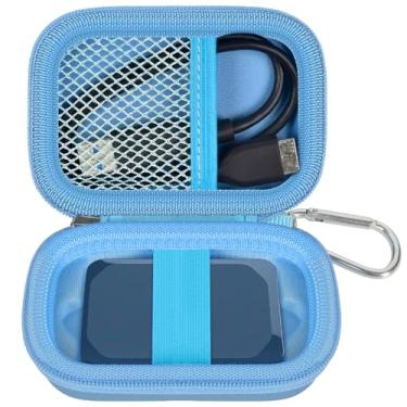 Imagem de Capa de transporte compatível com SSD portátil Crucial X10/X9 Pro 4TB/2TB/1TB, unidade de estado sólido externa, suporte de armazenamento rígido serve para cabo USB-C (apenas caixa) (azul marinho)