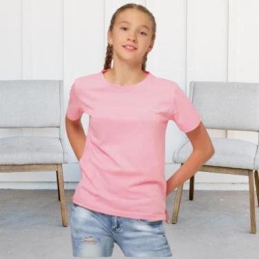 Imagem de Camiseta Básica Kit 6 peças Juvenil Infantil Menino Menina 100% algodã