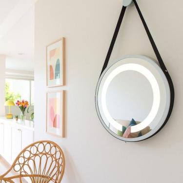 Imagem de Espelho Redondo Iluminado 40cm com Alça Touch 2 Leds com Alça Adnet Re