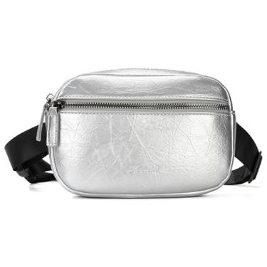 Imagem de Pochete leve de couro PU, bolsas de ombro versáteis femininas modernas com bolso com zíper para moedas para festas, festivais, viagens ao ar livre, praia