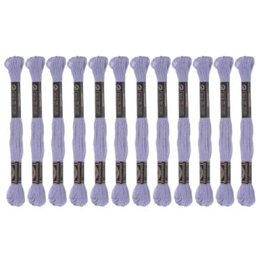 Imagem de Generic 12 novelos de fio de bordado 8,75 m (8 m) fio de ponto cruz de algodão egípcio de grampo longo para costurar, pulseira faça você mesmo, fio e artesanato, roxo claro