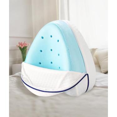 Imagem de Travesseiro de espuma para pernas, travesseiro de perna de recuperação lenta para ciática, costas, joelhos