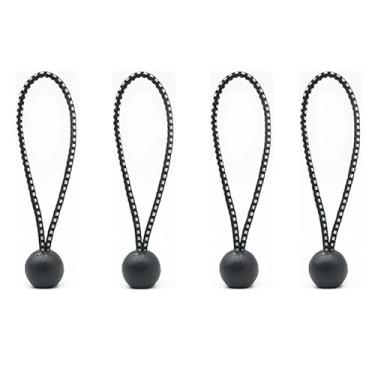 Imagem de 4 bolas elásticas – Laço elástico resistente ao clima resistente ao clima para barracas de acampamento mangueiras de arame de retenção de carga (preto e branco)