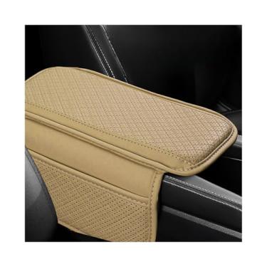 Imagem de MTRPS Capa de console central de carro, almofada de couro de microfibra para apoio de braço com 2 sacos de armazenamento, protetor de console intermediário antiarranhões, acessórios internos para a