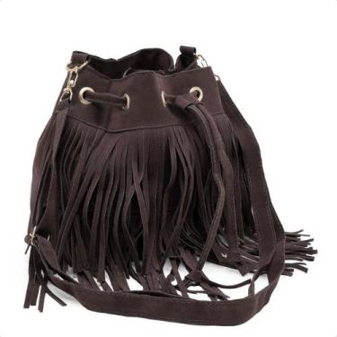 Imagem de Bolsa Feminina de Camurça com Franjas  Estilo Boho Chic - LORENA VITOR