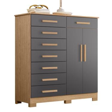 Imagem de Cômoda Para Quarto 2 Portas 125cm Verona Freijó-titanium - Albatroz