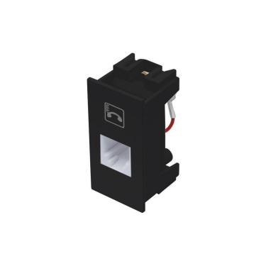 Imagem de Módulo Tomada Para Telefone Fame Habitat Black Rj11 4 Vias Preto