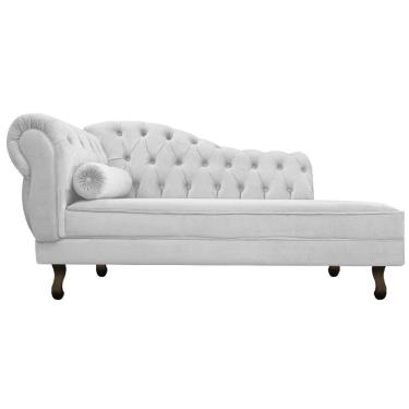 Imagem de Diva Recamier Diana 140cm Lado Direito Suede Branco